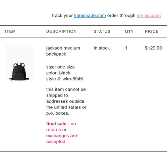 Kate Spade ‘Jackson’ Medium Leather Backpack - Picture 4 of 4